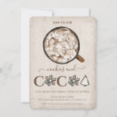 クリスマスクッキーとココアホリデーパーティー 招待状 (正面)