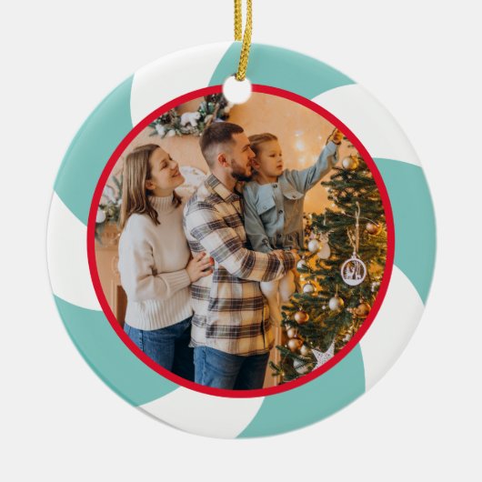 クリスマスクッキーとココア セラミックオーナメント (正面)