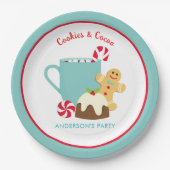 クリスマスクッキーとココア ペーパープレート (正面)