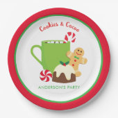 クリスマスクッキーとココア ペーパープレート (正面)