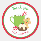 クリスマスクッキーとココア ラウンドシール (正面)