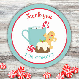 クリスマスクッキーとココア ラウンドシール