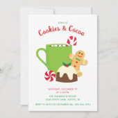 クリスマスクッキーとココア 招待状 (正面)