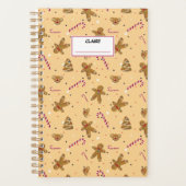 クリスマスクッキーとジンジャーブレッドマン。名前をカスタムする プランナー手帳 (正面)