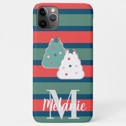 クリスマスクッキーとストライプのホリデー Case-Mate iPhoneケース (裏面)