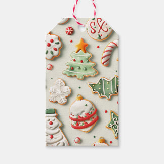 クリスマスクッキーとスプリンクル ギフトタグ