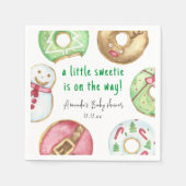 クリスマスクッキーとドーナツ赤ちゃんシャワー スタンダードカクテルナプキン (正面)