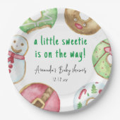 クリスマスクッキーとドーナツ赤ちゃんシャワー ペーパープレート (正面)