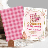 クリスマスクッキーとホットココア 女の子の誕生日 招待状