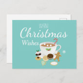 クリスマスクッキーとホットチョコレートの休日 ポストカード (正面/裏面)