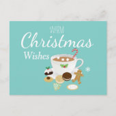 クリスマスクッキーとホットチョコレートの休日 ポストカード (正面)