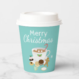 クリスマスクッキーとホットチョコレートの休日 紙コップ