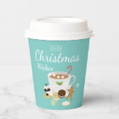 クリスマスクッキーとホットチョコレートの休日 紙コップ (正面)
