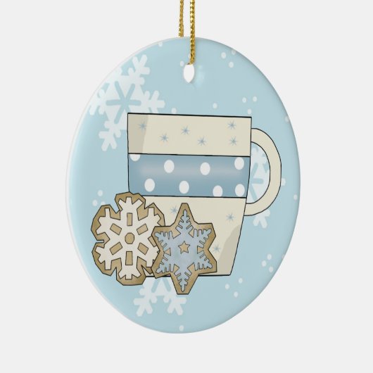 クリスマスクッキーとホットチョコレートオーナメント セラミックオーナメント (右)