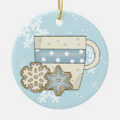 クリスマスクッキーとホットチョコレートオーナメント セラミックオーナメント (正面)