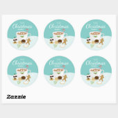 クリスマスクッキーとホットチョコレートコーヒーホリデー ラウンドシール (シート)