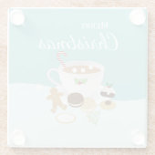 クリスマスクッキーとホットチョコレート ガラスコースター (裏面)