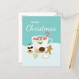 クリスマスクッキーとホットチョコレート シーズンポストカード