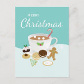 クリスマスクッキーとホットチョコレート シーズンポストカード (正面)