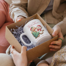 クリスマスクッキーと名前をカスタムするメリークリスマス コーヒーマグカップ