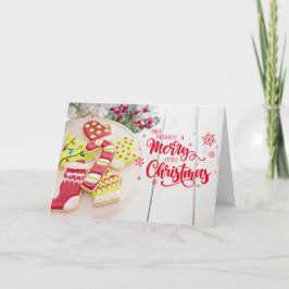 クリスマスクッキーと暖かいウィッシュズホリデーCa シーズンカード