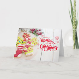 クリスマスクッキーと暖かいウィッシュズホリデーCa シーズンカード