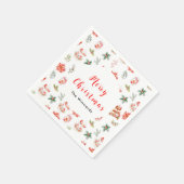 クリスマスクッキーと紅葉レッド スタンダードカクテルナプキン (角)