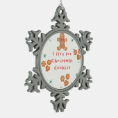 クリスマスクッキーに生きる  スノーフレークピューターオーナメント (左)