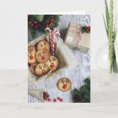 クリスマスクッキーのニュースレターの写真の挨拶 カード (正面)