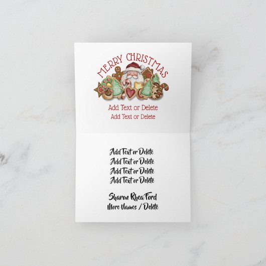 クリスマスクッキーのノートカード シーズンカード (内部)