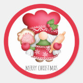 クリスマスクッキーのノーム ラウンドシール (正面)
