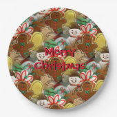 クリスマスクッキーのパターン ペーパープレート (正面)