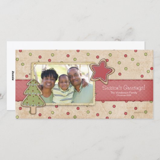 クリスマスクッキーのフォトカード シーズンカード (正面/裏面)