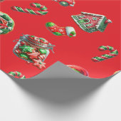 クリスマスクッキーのベーカー模様 ラッピングペーパー (角)