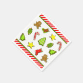 クリスマスクッキーのホリデーパーティー スタンダードカクテルナプキン (角)