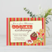 クリスマスクッキーの交換とエチケットの招待 招待状 (スタンド正面)