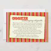 クリスマスクッキーの交換とエチケットの招待 招待状 (裏面)