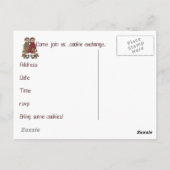 クリスマスクッキーの交換の招待 ポストカード (裏面)