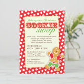 クリスマスクッキーの交換の招待 招待状 (スタンド正面)