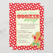 クリスマスクッキーの交換の招待 招待状 (正面/裏面)