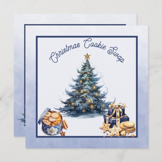 クリスマスクッキーの交換 招待状 (正面/裏面)