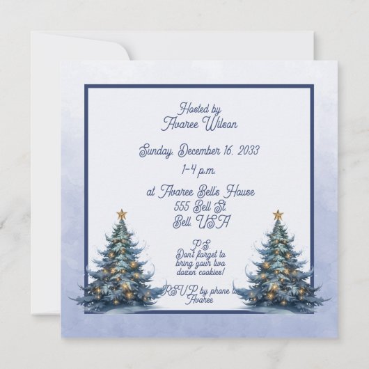 クリスマスクッキーの交換 招待状 (裏面)