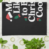 クリスマスクッキーの家族を焼く可能性が最も高い キッチンタオル (折り畳み)