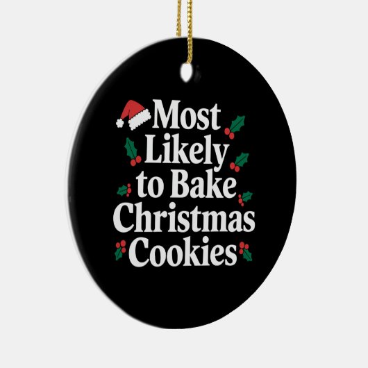 クリスマスクッキーの家族を焼く可能性が最も高い セラミックオーナメント (右)