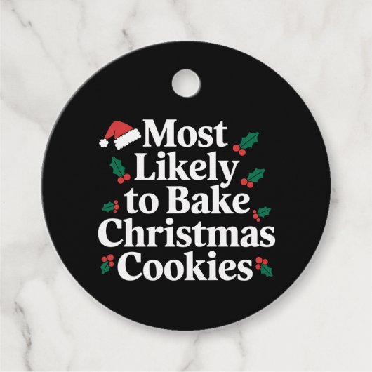 クリスマスクッキーの家族を焼く可能性が最も高い フェイバータグ (正面)