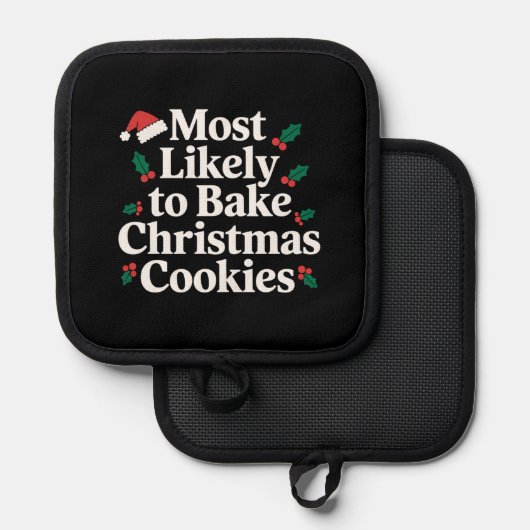 クリスマスクッキーの家族を焼く可能性が最も高い 鍋敷き (正面/裏面)