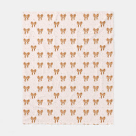 クリスマスクッキーの弓 フリースブランケット