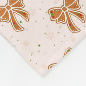 クリスマスクッキーの弓 フリースブランケット (角)