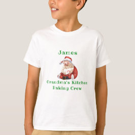 クリスマスクッキーの焼き方クルー おばあちゃんのキッチン Tシャツ