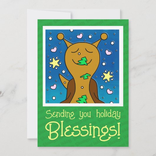 クリスマスクッキーを使ったかわいいカタツムリ | シーズンカード (正面)